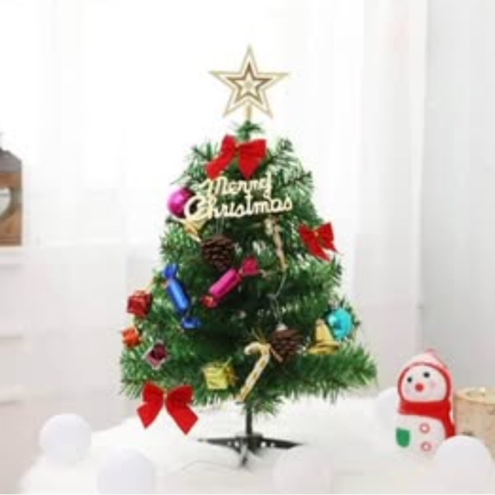 💝FREE W/ PURCHASE OVER $35 * 16” Tabletop Christmas Tree with Lights & Ornaments